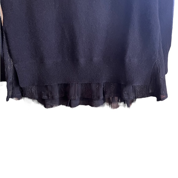 Garnet Hill Cashmere with silk shirttail black S - Picture 5 of 8